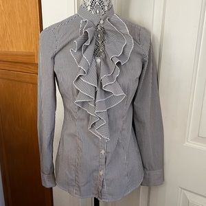 The Limited - Striped Button Down Long Sleeve Top